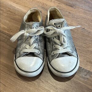 Converse Kids Metallic Silver Sneakers